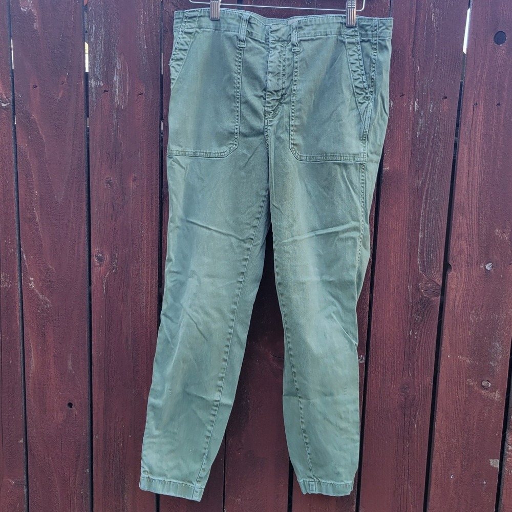 J.Crew Womens Olive Green Utility Cargo Pants Ankle Zip Slim Chino F9469 Size 32
